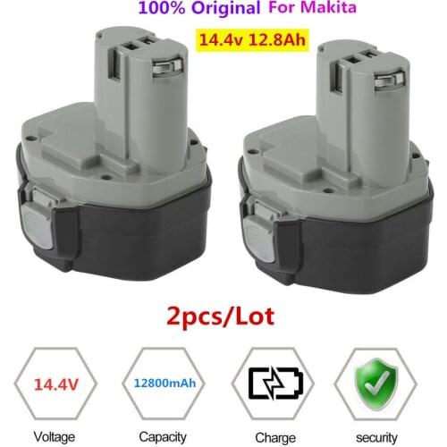 2pcs Original 14.4V 12800mAh NI-CD Power Tool Battery for MAKITA 14.4V Battery for Makita PA14,1422,1420 192600-1 6281D 6280D
