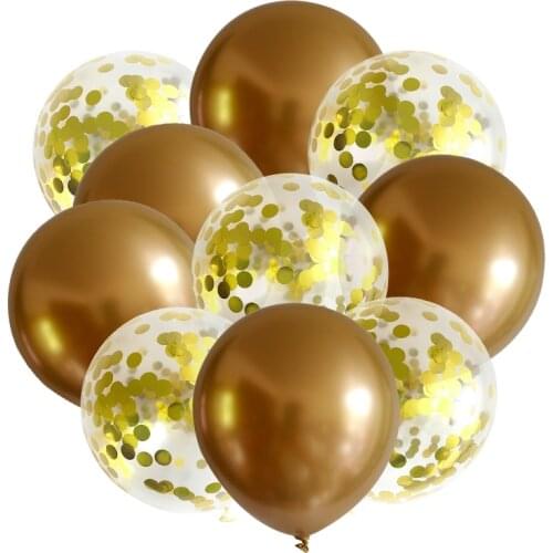20/10pcs Metal Latex Balloons Confetti Balloon Wedding Kid Birthday Party Ballon Decoration Baby Shower Party Baloon Air globos