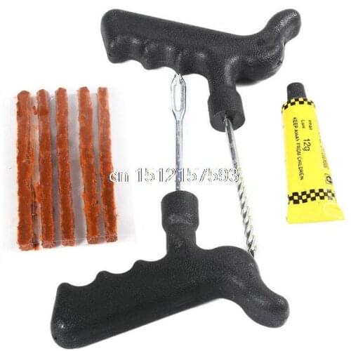 8pieces/set Motorcycle Car Bike Auto Tubeless Tyre Puncture Plug Tire Repair Cement Tool Kit