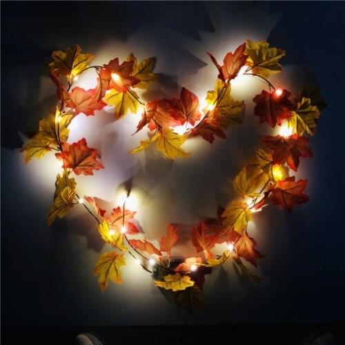 9cm Maple Leaf 2m 20leds Rattan Led Light String Christmas Light Thanksgiving Harvest Festival Holiday Party Garland Decoration
