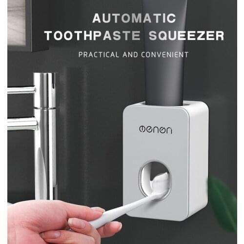 Automatic Toothpaste Dispenser Squeezer Plastic Dust-proof Toothbrush Holder Wall Mount Stand Bathroom Accessories Set