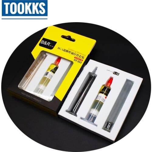 B &R 10cc High Grade 10cc Needle Squeeze tube BGA Flux Paste Soldering Tin Cream