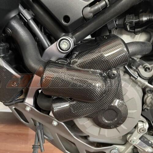 Motorcycle Side Water Coolant Reservoir Pump cover For Ducati Multistrada 1200 2017-2020 Carbon Fiber 100