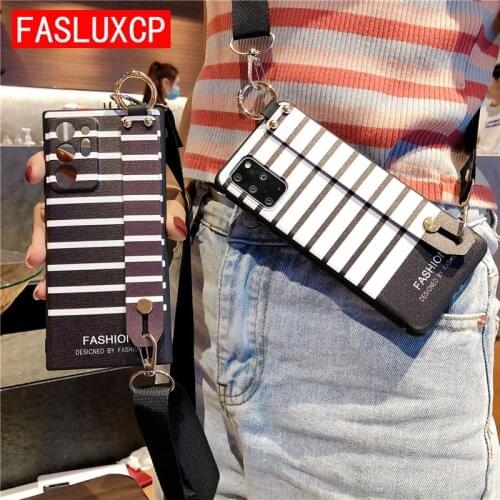Crossbody Lanyard Geometric Wrist Strap Holder Case for Xiaomi Mi POCO X3 Mi 10 Ultra 9 9T 9 Lite 8 A1 A2 Redmi Note 9 8 7 Pro 5