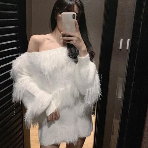 Net Red Tassel Round Neck Pullover Sweater Women 2021 Spring Autumn New Fashion Loose Solid Color Knitting Sweaters Female A522