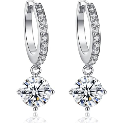 Devyes 925 Sterling Silver OL Style Round Zirconia Hoop Earrings For Women Party Gold Rose Color Wedding Fine Jewelry Gift