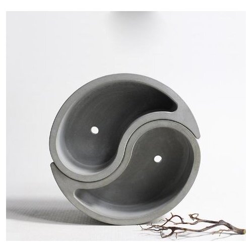 Tai chi shape 3d vase silicone mold Chinese design Concrete multi - meat plant cement flower pots molds home decoration