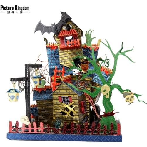 Picture Kingdom 3D Metal Nano Puzzle Vampire House building model Kits DIY 3D Laser Cutting Jigsaw Toys for adults