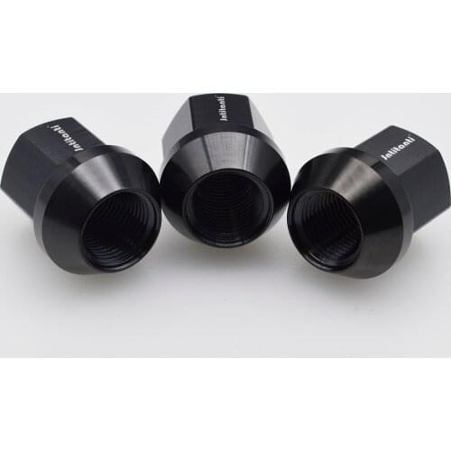 High performance strong black color 60 degree cone seat open end Gr.5 titanium alloy lug nut M14*1.25*27mm