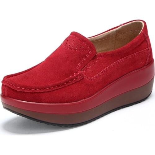 Spring Autumn Women Flats Platform Loafers Ladies Work Genuine Leather Comfort Soft Moccasins Nursing Slip On Casual Shoes
