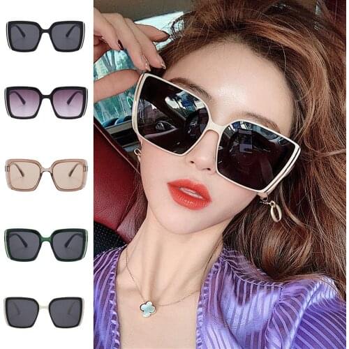 Fashion Retro Simple Big Wide Frame Sunglasses Personality Trampoline Sunglasses