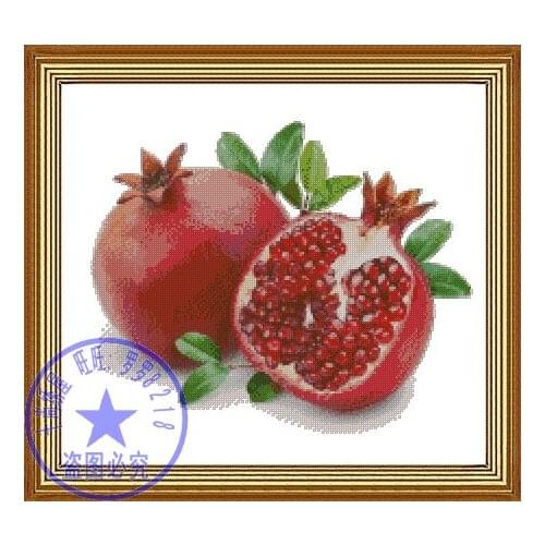Top Quality Lovely Counted Cross Stitch Kit Granada Pomegranate Fruit Fruits Plant