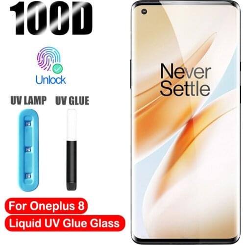 Nano Liquid UV Glue Glass For OnePlus 8 Pro 7 7T UV Tempered Glass Screen Protector For OnePlus 8 7T 7 Pro Full Protective Film