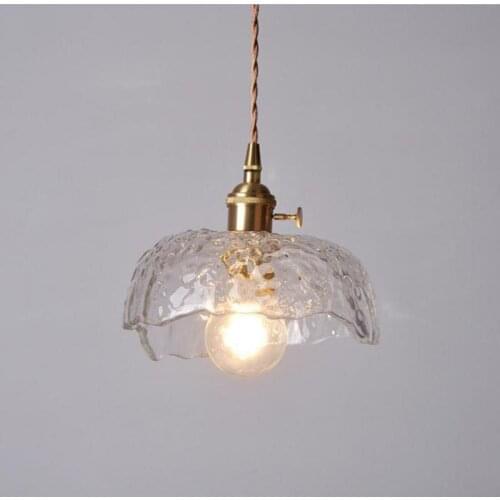 Nordic Simple Glass Pendant Lights Japanese Style Retro Bar Kitchen Lights Hanging Industrial Decor Kitchen Pendant Lights