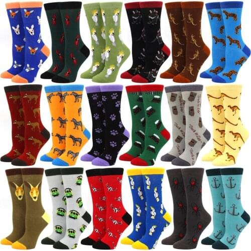 Creative High Quality Fashion Harajuku Kawaii Happy Women Socks Animal kangaroo parrot Animal Colorful Print Funny Socks