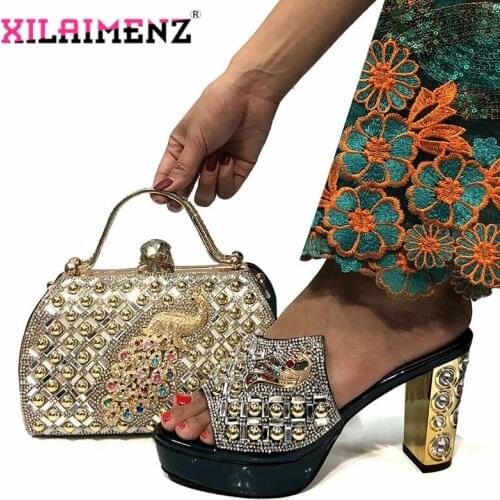 Summer New Coming Dark Green Italian Lady Shoes and Bags To Match Shoes with Bag Set Matching African Shoe and Bag Set