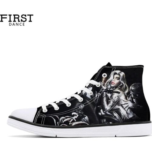 FIRST DANCE Shoes for Unisex Fashion Print Sneaker Customize Shoes for Women/Female Shoes High Tops Dropshipping Men shoes