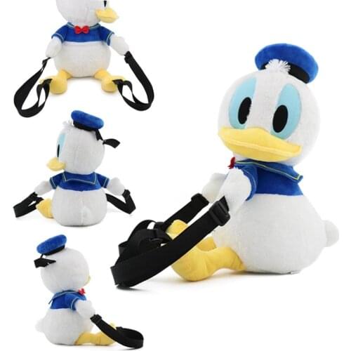 Disney Cartoon Donald Duck Plush Backpack Cute Kawaii Duck Backpacks Stuffed Plush Dolls For Girls Toys Birthday Gift