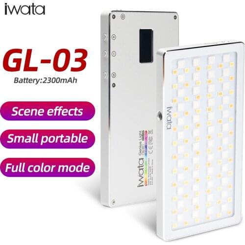 IWATA GL-03 RGB 3000K-5500K Dimmable Full Color LED Video Light Photography Video Studio DSLR Camera Light for Vlogging Live