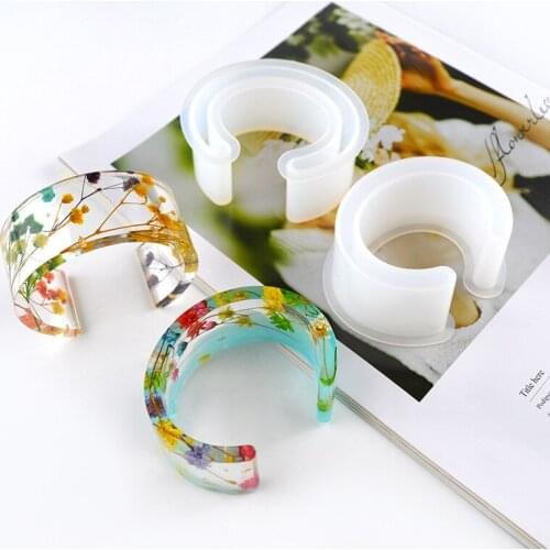 Clear Egg Shaped Bracelet Silicone Epoxy Mold DIY Epoxy Resin Handmade Jewelry Open Design Bangle Resin Mold Women Gift Making