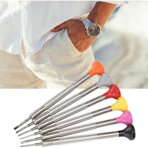 Watch Parts Repairing 6pcs/Set Watch Strap Watchband Remover Screwdriver Watch Repairing Tool with Spare Head Watchmaker Tools