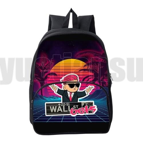Sac A Dos 3D WallStreetBets Backpacks Men Anime Children School Bags Kids Canvas Gamestop Backpack Women 16 Inch Girls Backpacks