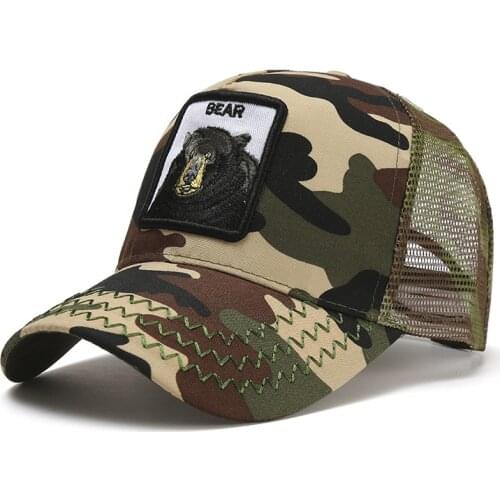 Mountain Demons 2021 Summer Fashion Outdoor Camouflage Bear New Baseball Cap for Women and Men Sunshade Decoration Casual Hip Ho