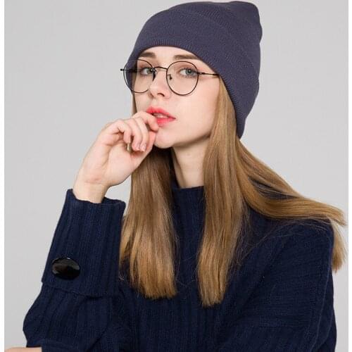 Beanie Cap Solid Color Fashion Women Hat Warm Knitted Hat Ski Hats Hip Hop Bonnet Cap For Men Women
