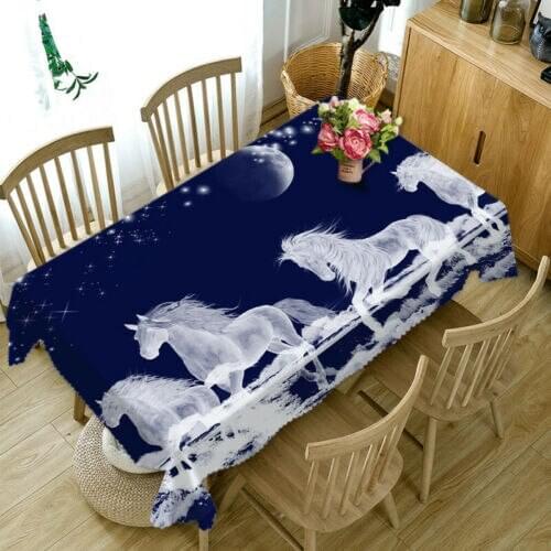 3D Print Tablecloth Table Cover Dining Room Decor Wipe Dust-proof