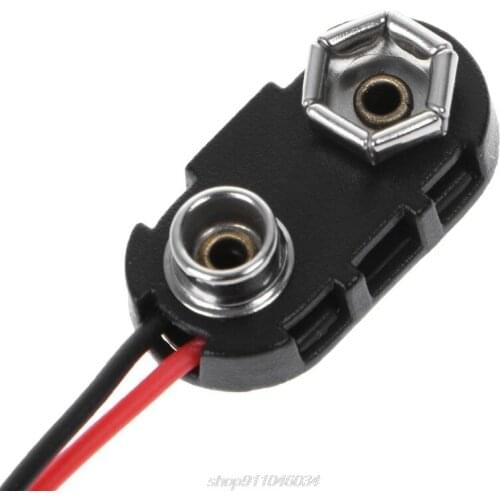 PP3 9V Battery Clip Connector I Type Tinned Wire Leads 150mm Black Red F19 21 Dropshipping