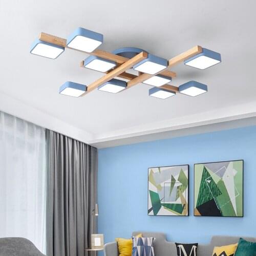 Modern Minimalist Home led Lighting Living Room Ceiling Lamp Nordic Solid Wood Household Lamp Bedroom Study Office Ceiling Light