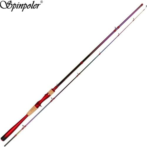 Spinpoler Graphite Integrated Handle Spinning/Casting Fishing Rod with Cork Handle, 7 Feet 8 Feet, 7-30g Lure, 10-20lb Line