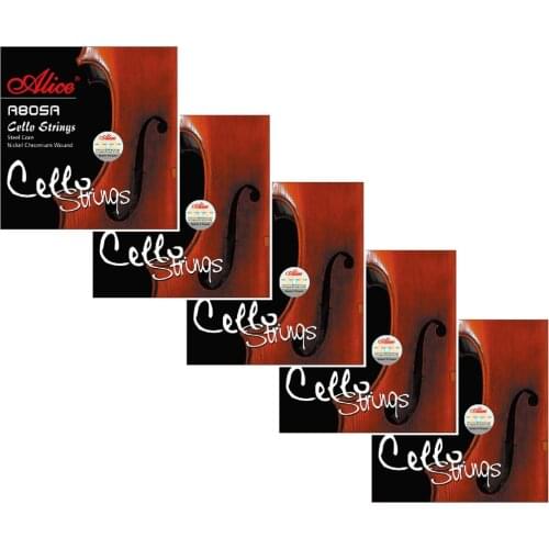 5 Sets A805A Steel Core Nickel Chromium Alloy Wound Cello Strings