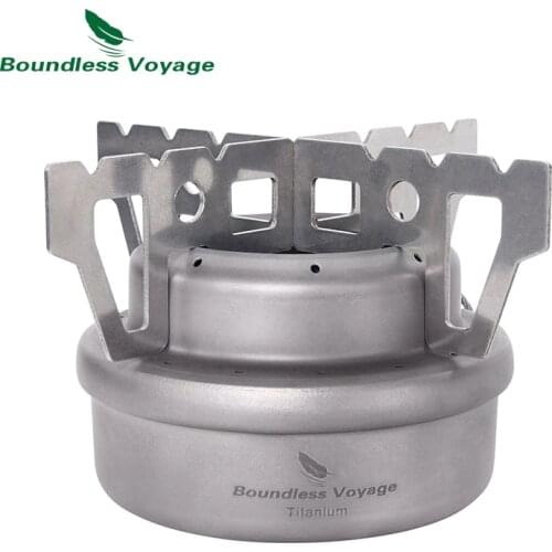 Boundless Voyage Outdoor Camping Picnic Titanium Alcohol Stove Mini Alcohol Cooker Ti1512B