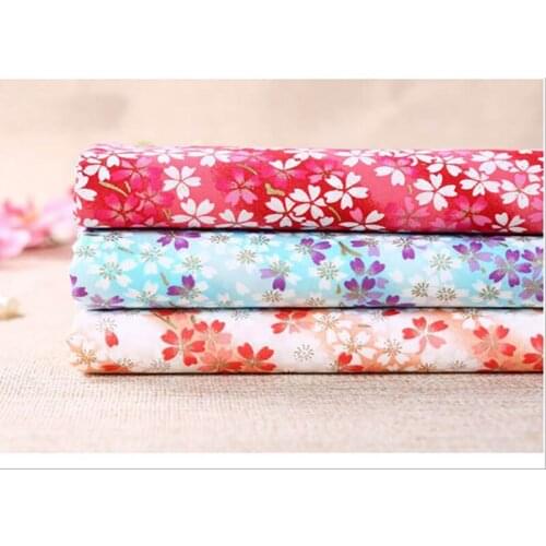 High quality 100% cotton sateen flower printed fabric used for Quilting sewing dress women clothing skirt curtain by 100x150cm