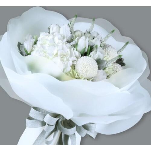 10pcs Double Flower Petals Shape Matte Paper Waterproof Mist Bouquet Wrapping Paper Plastic Flowers Packing Paper Material