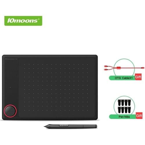 10moons G30 Graphic Drawing Tablet with roller key Large Active Area Digital Tablet Support Android Phone