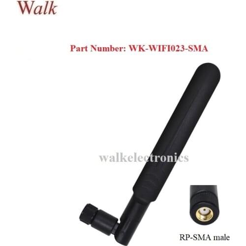 RP-SMA male flexible 2.4GHz 5.0-5.8GHz dual band wifi rubber stubby antenna