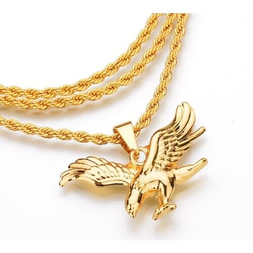 2018 Hip Hop Gold Chain Boy Fly Eagle Pendants Chain Men Jewelry Elephant Necklaces pendent Chains for Boys Men Gifts Jewelry