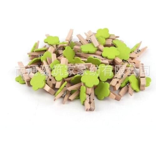 3cm Green 100pcs DIY Accessory clips Bows Clip hairband colors fashion creative flowers little cartoon clip wooden