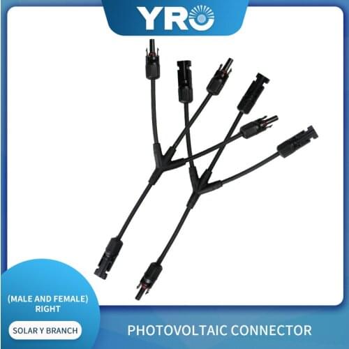 1 Pairs 3 in 1solar photovoltaic Panel Adaptor Cable connector Y type 2 way plug Parallel connection of battery plate assembly