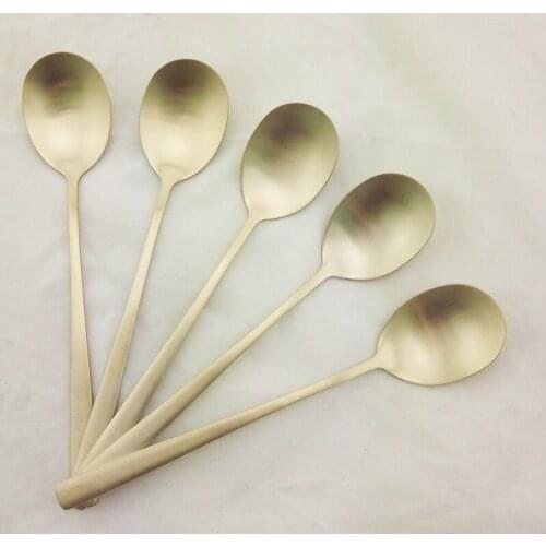 304 stainless steel spoon household gold color soup spoon Titanium coated