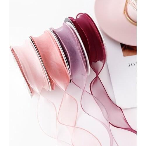 4CM*10Yards 12Colors Wave Silk Organza Ribbon Lace Ribbons For Handmade Clothes Decoration Sewing Accessories