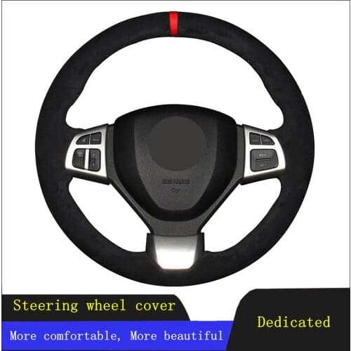 Car Products Car Steering Wheel Cover Black Hand-stitched Soft Suede Leather For Suzuki Swift Sport 2012-2017 Vitara S 2016-2019