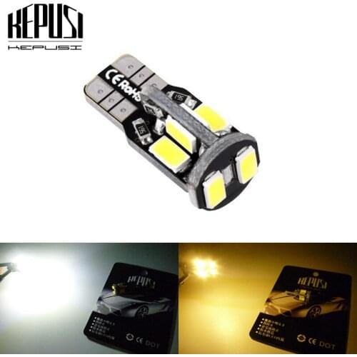 T10 10 SMD 5630 Canbus LED Auto Car Light Canbus W5W T10 led 194 Error Free White/Warm White Light Bulbs 12V