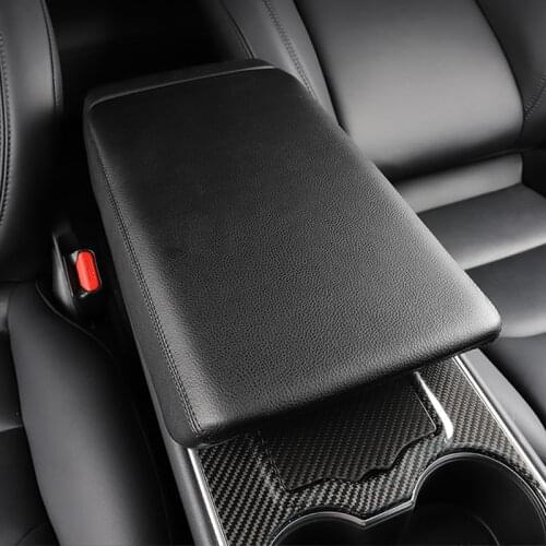 Car Central Armrest Box Protective Cover Leather Pad Mat Cushion Interior Decoration For Tesla Model 3 Y Auto Decor Accessories