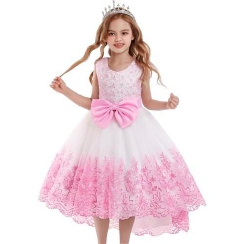 Children Tutu Princess Birthday Party Prom Lace Wedding Bridesmaid Evening Summer Dress Gown Vestidos Baby Girl Clothes 10 Years