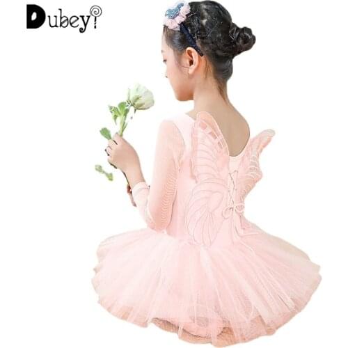 Ballet Dancing Dress with Wing Butterfly Wings Bodysuit Girls Tutu Dress Kids Butterfly Dress Flower Girl Bridesmaid Dresses