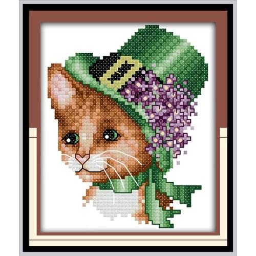 A noble cat(5) cross stitch kits animal cartoon 18ct 14ct 11ct embroidery patterns cotton silk kit DIY handmade needlework plus