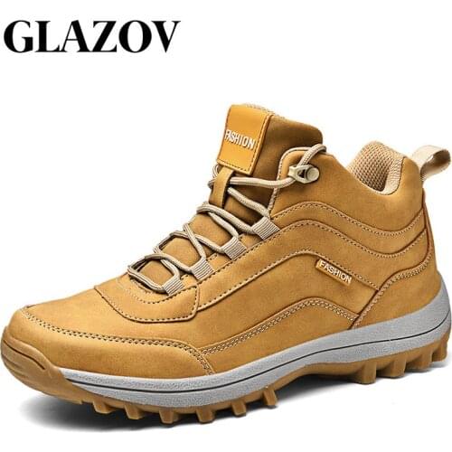 GLAZOV Handmade Men Boots Cow Suede Men Casual Fahsion Ankle Boots Brand Outdoor Comfortable Men Chelsea Boots For Men Footwear